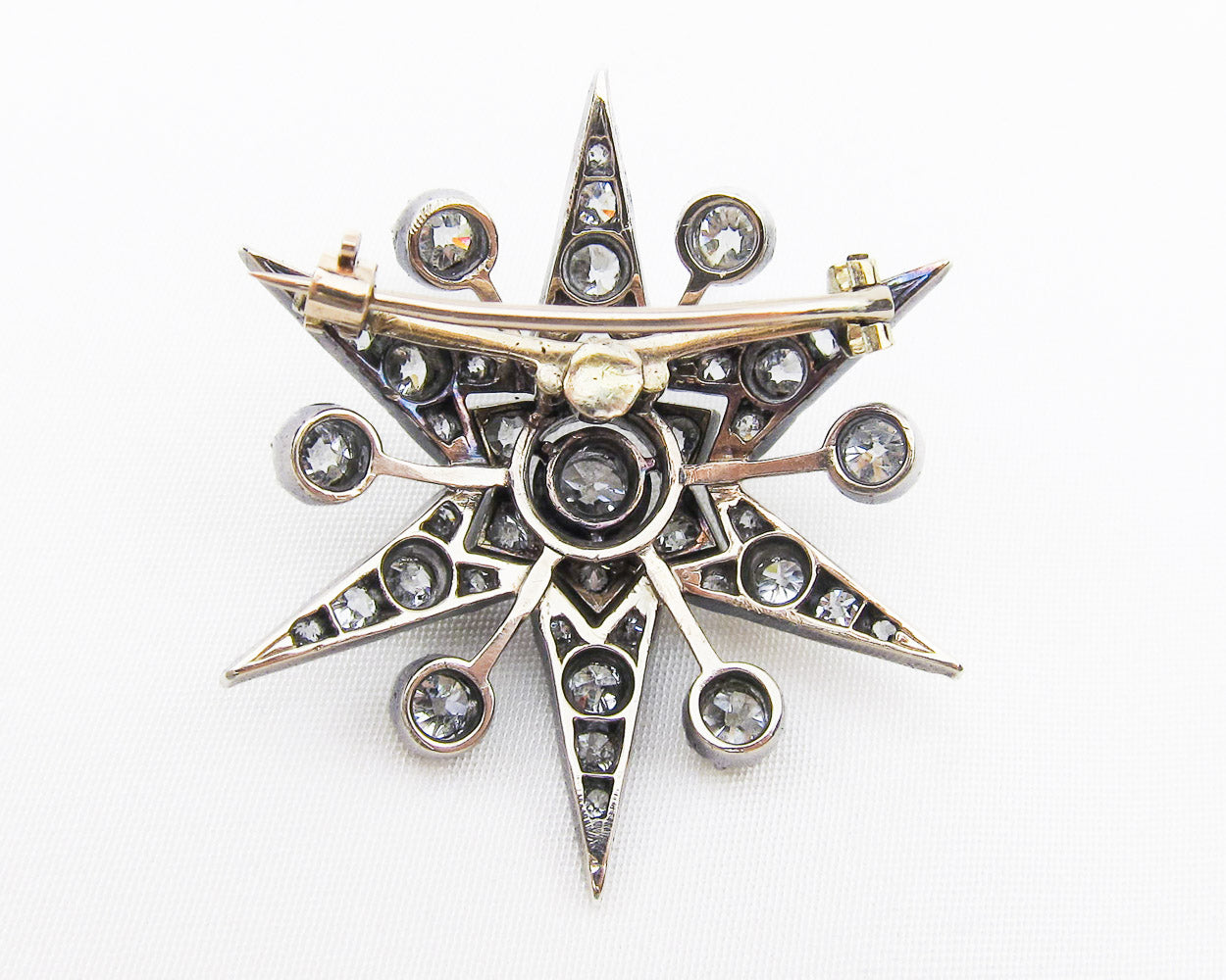 Victorian Diamond Starburst Brooch