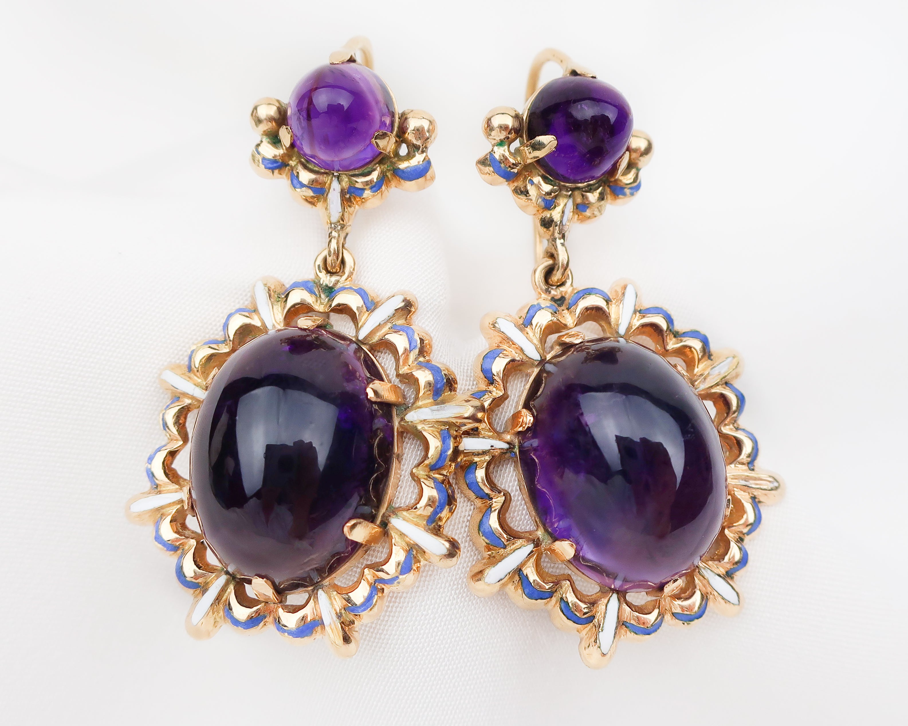 Retro-Era French Amethyst Earrings