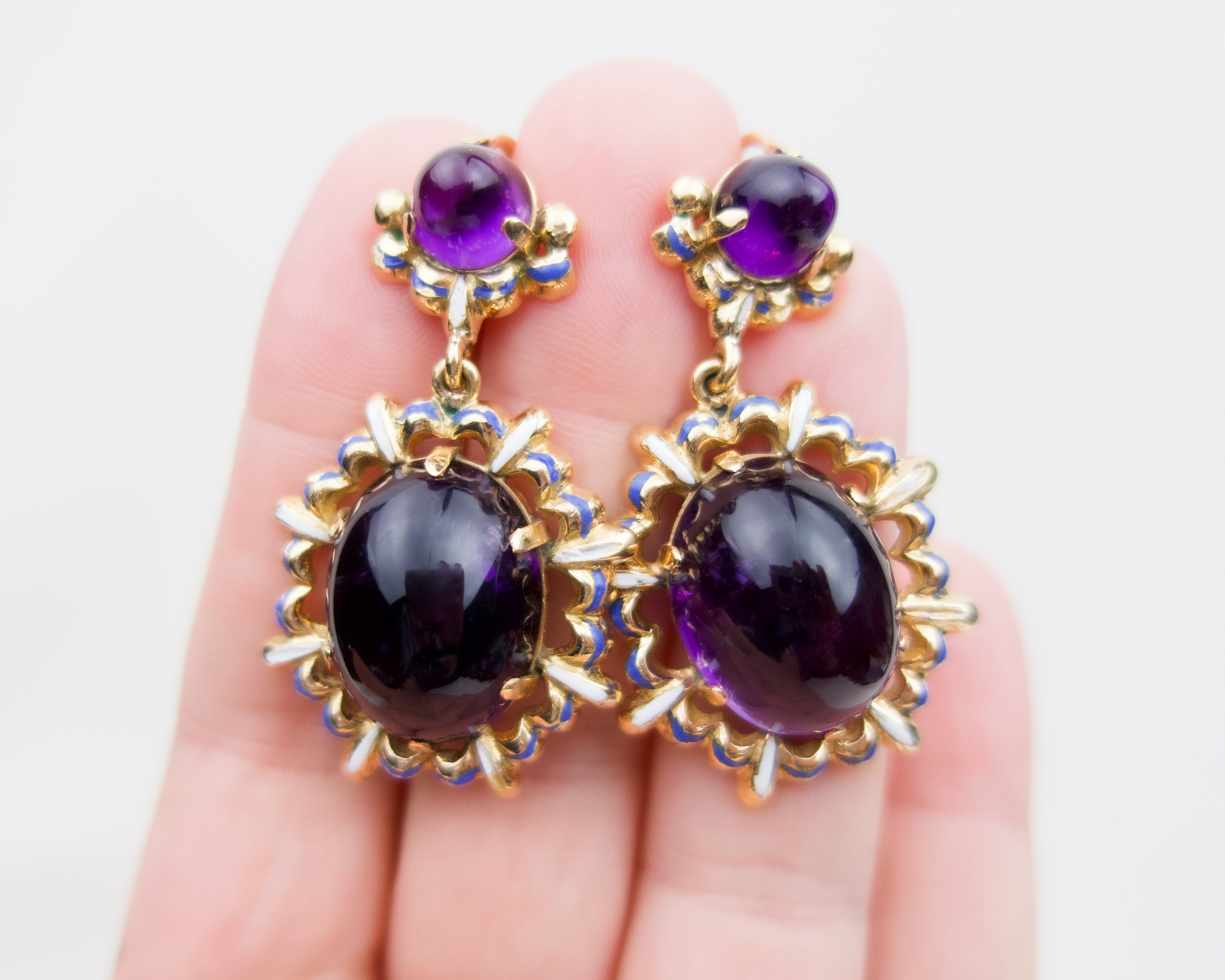 Retro-Era French Amethyst Earrings