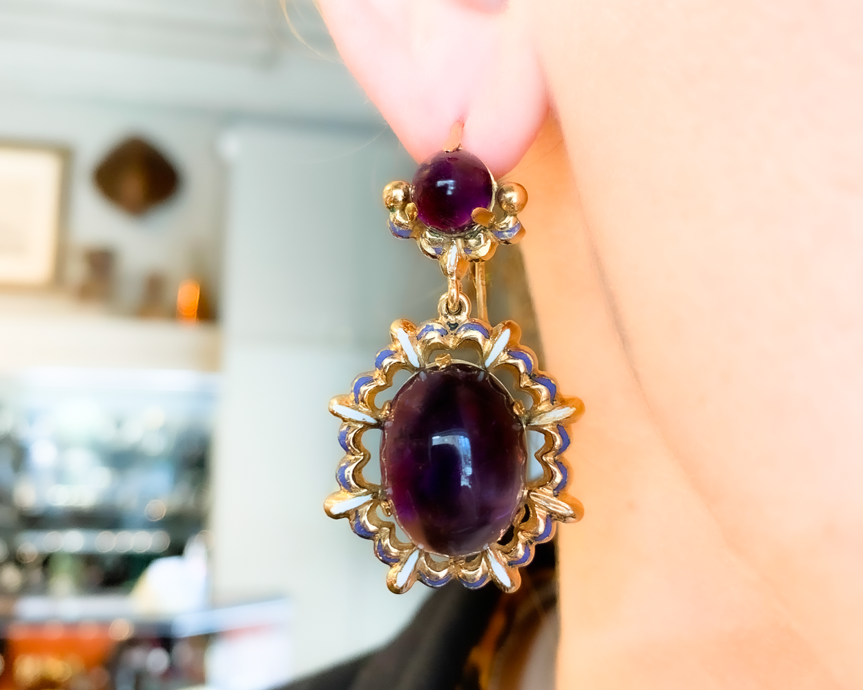 Retro-Era French Amethyst Earrings