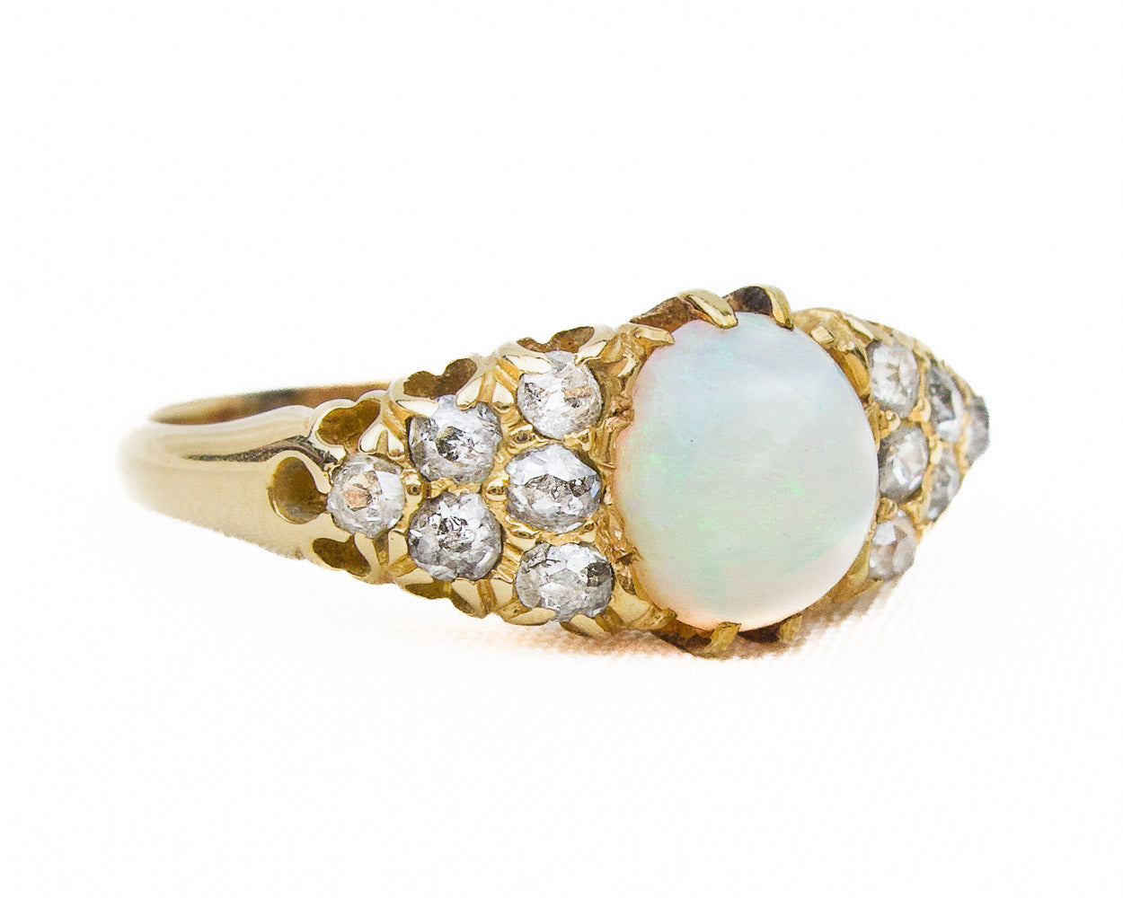 Victorian English Opal & Diamond Ring