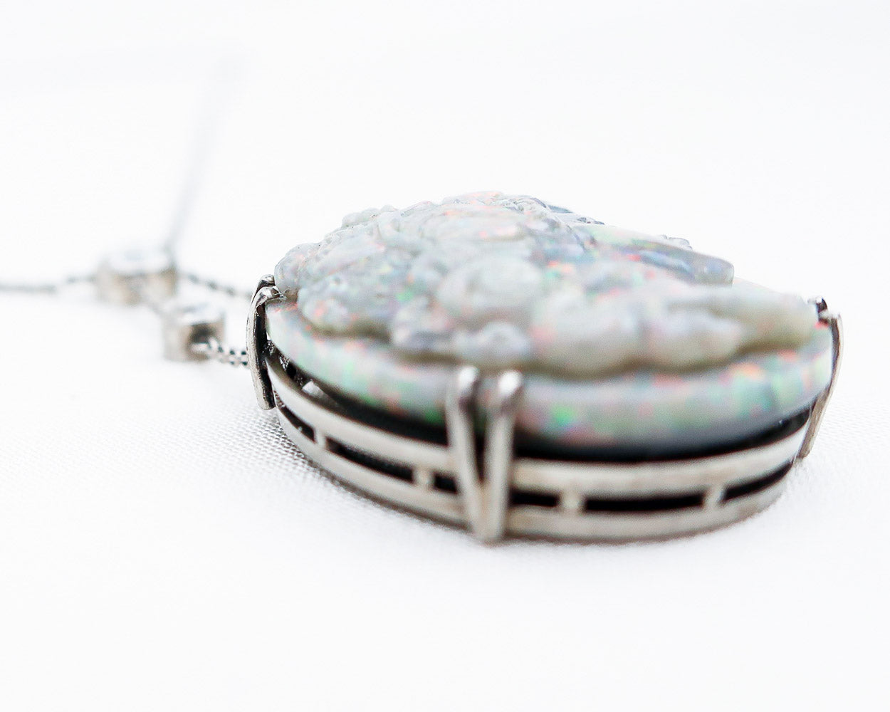 Edwardian Opal Cameo Necklace