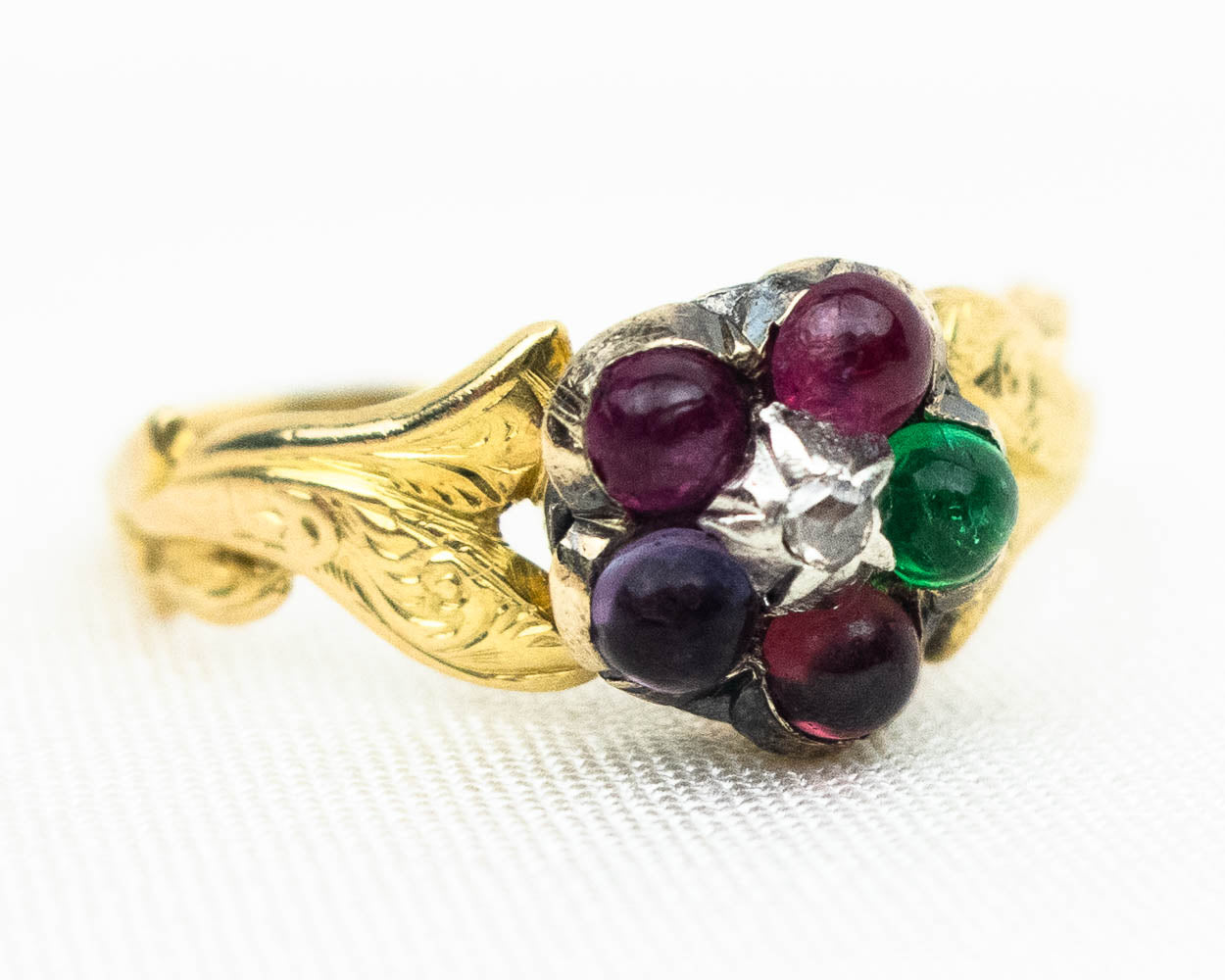 Victorian Gemstone Acrostic "REGARD" Ring
