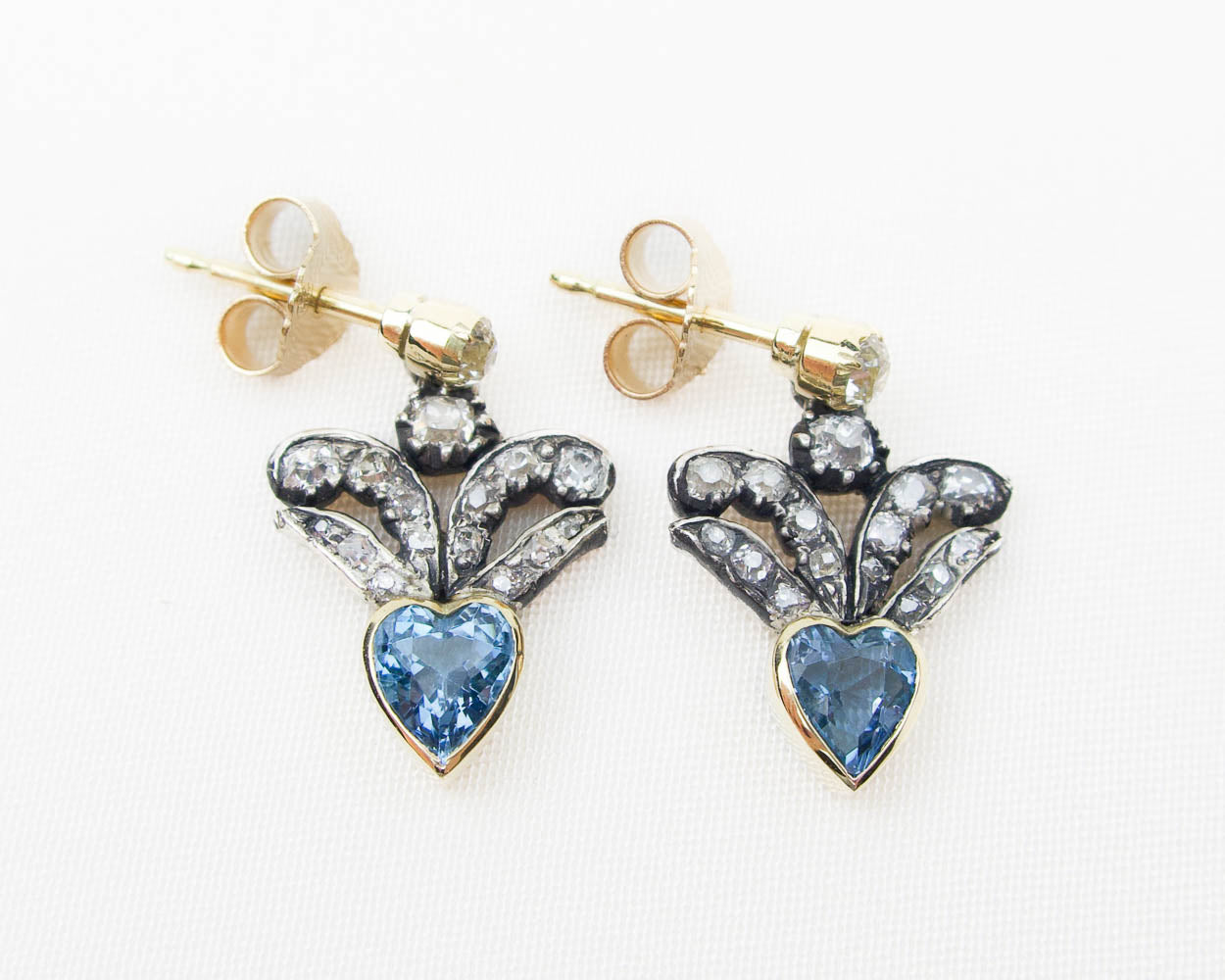 Victorian Aquamarine and Diamond Earrings