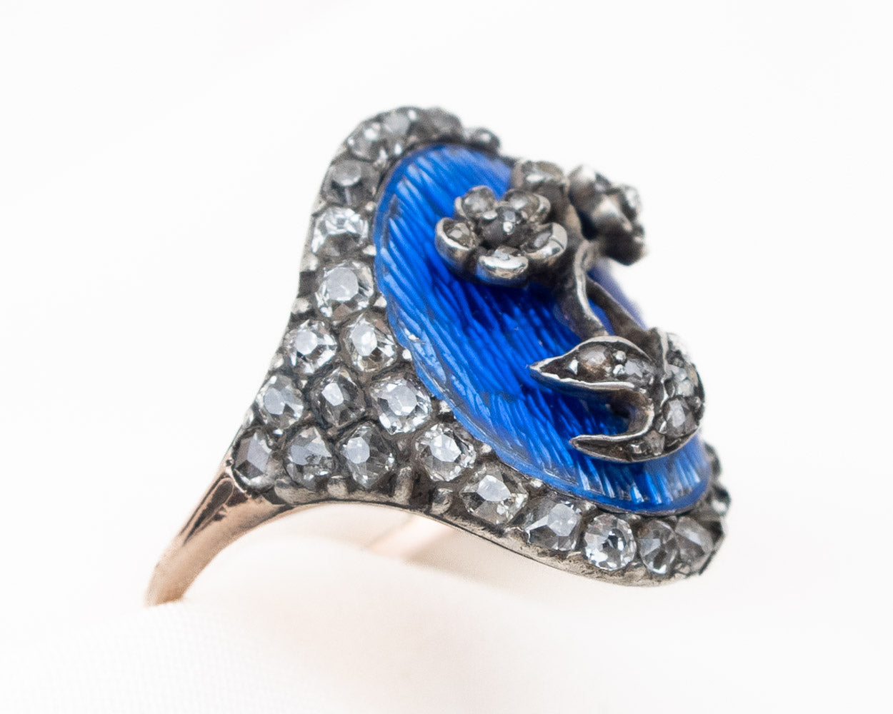 Black Enamel Spring Diamond Ring – Solitaire Jewels