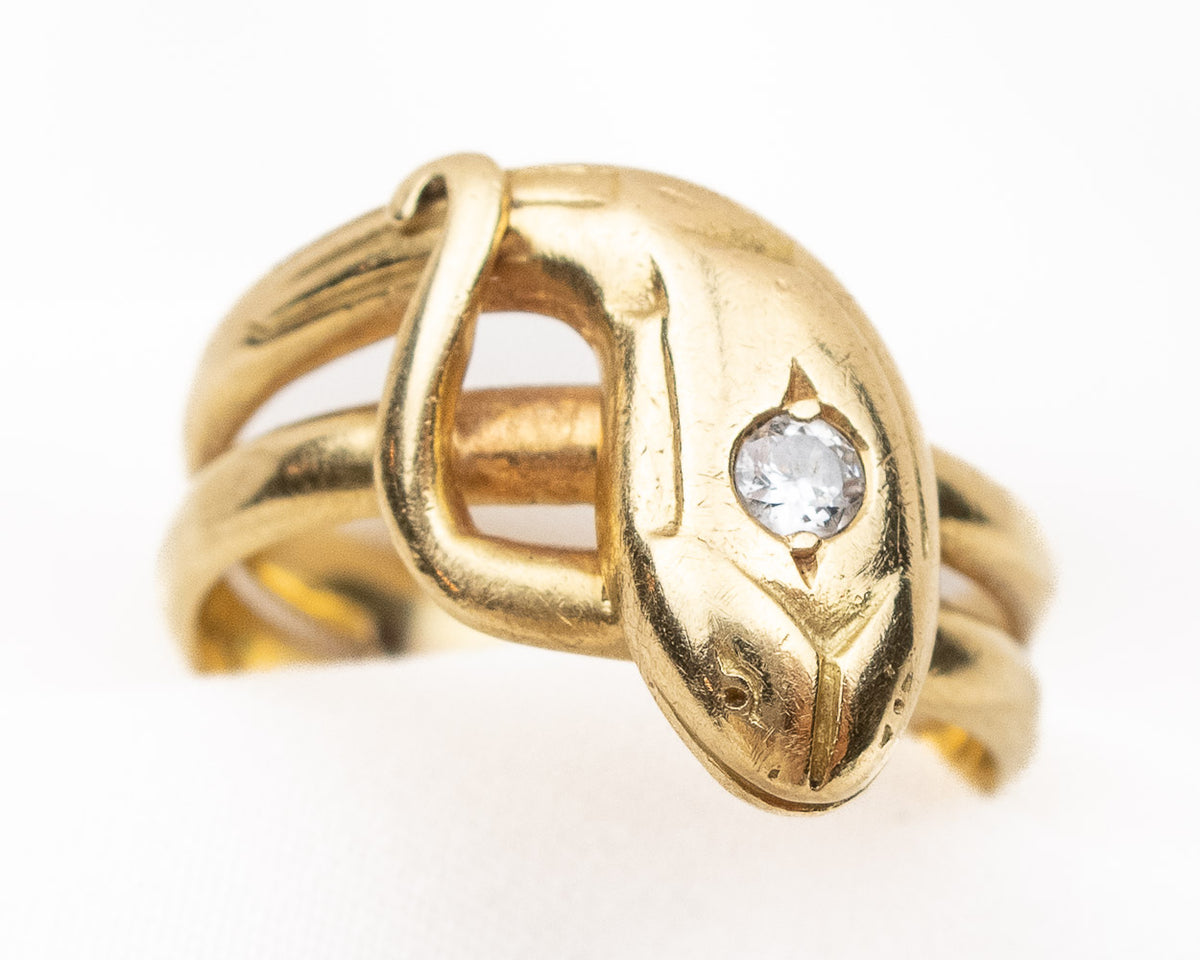 Victorian Diamond Snake Ring — Isadoras Antique Jewelry