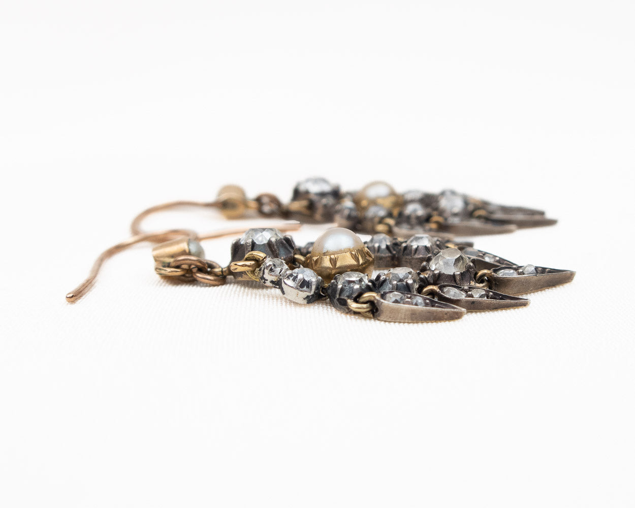 Victorian Diamond & Pearl Earrings