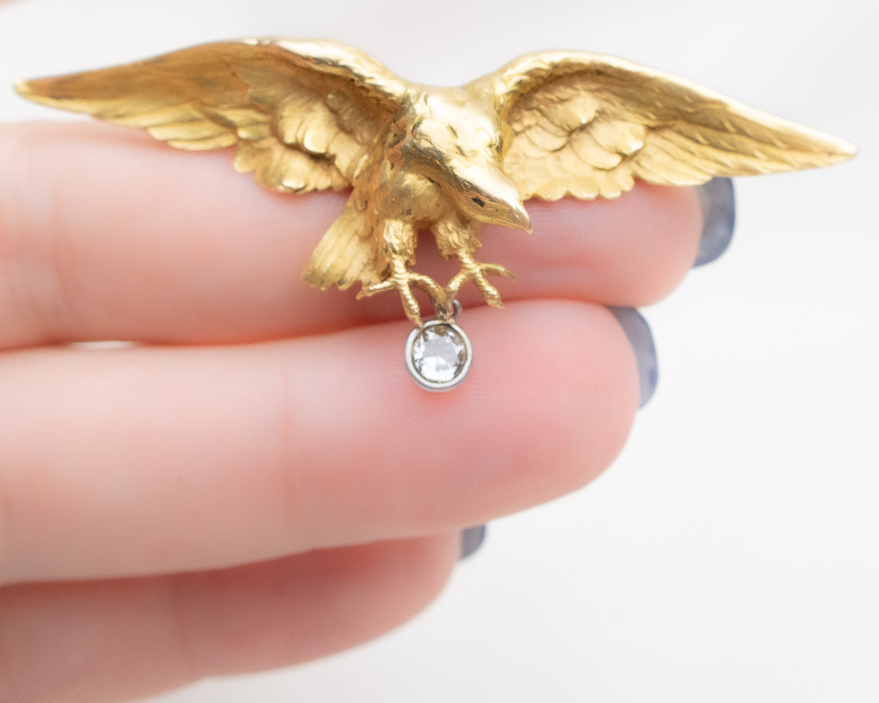 Victorian 18KT Eagle Brooch