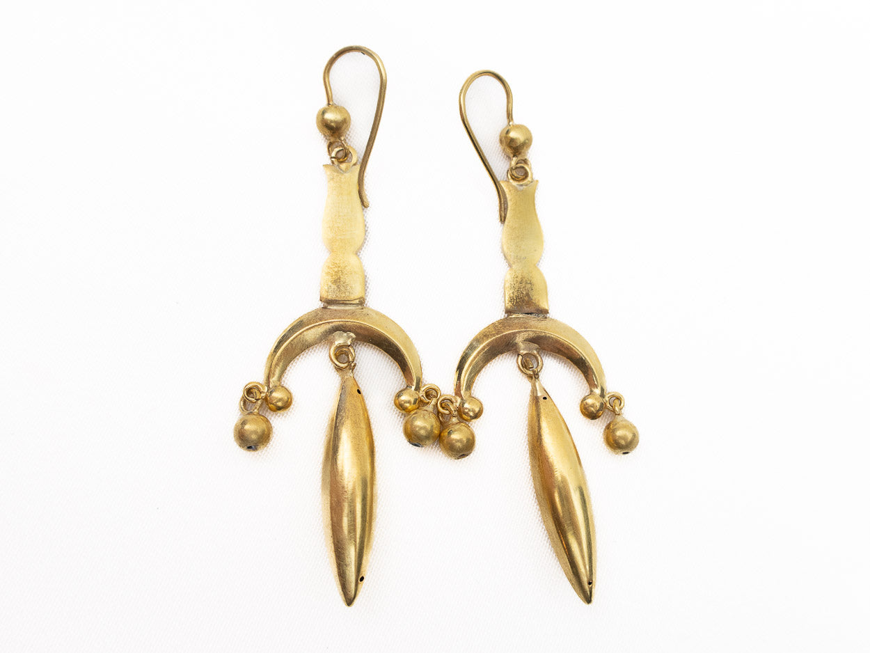 Victorian Engraved Dangle Earrings