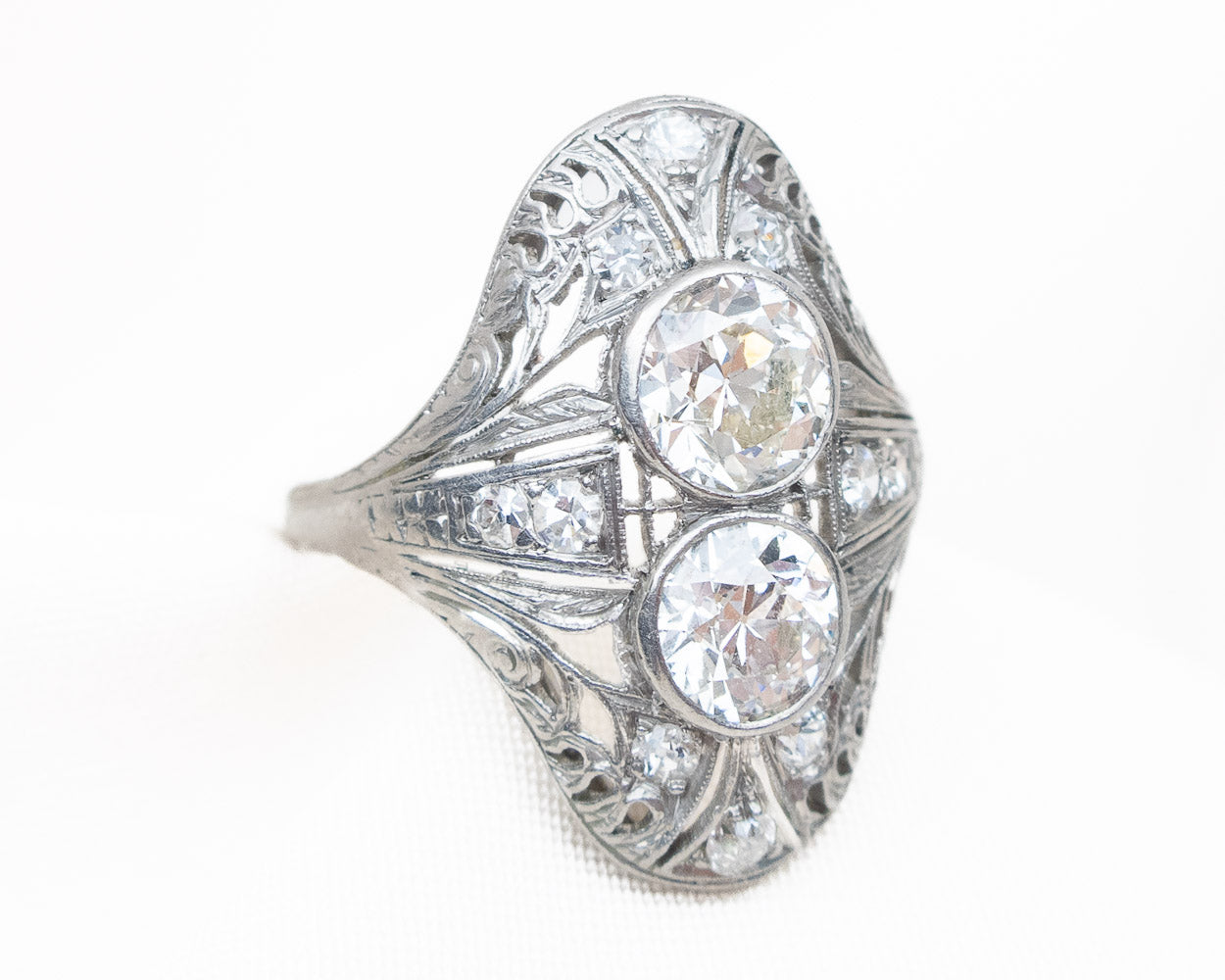 Art Deco Diamond North-South Ring — Isadoras Antique Jewelry