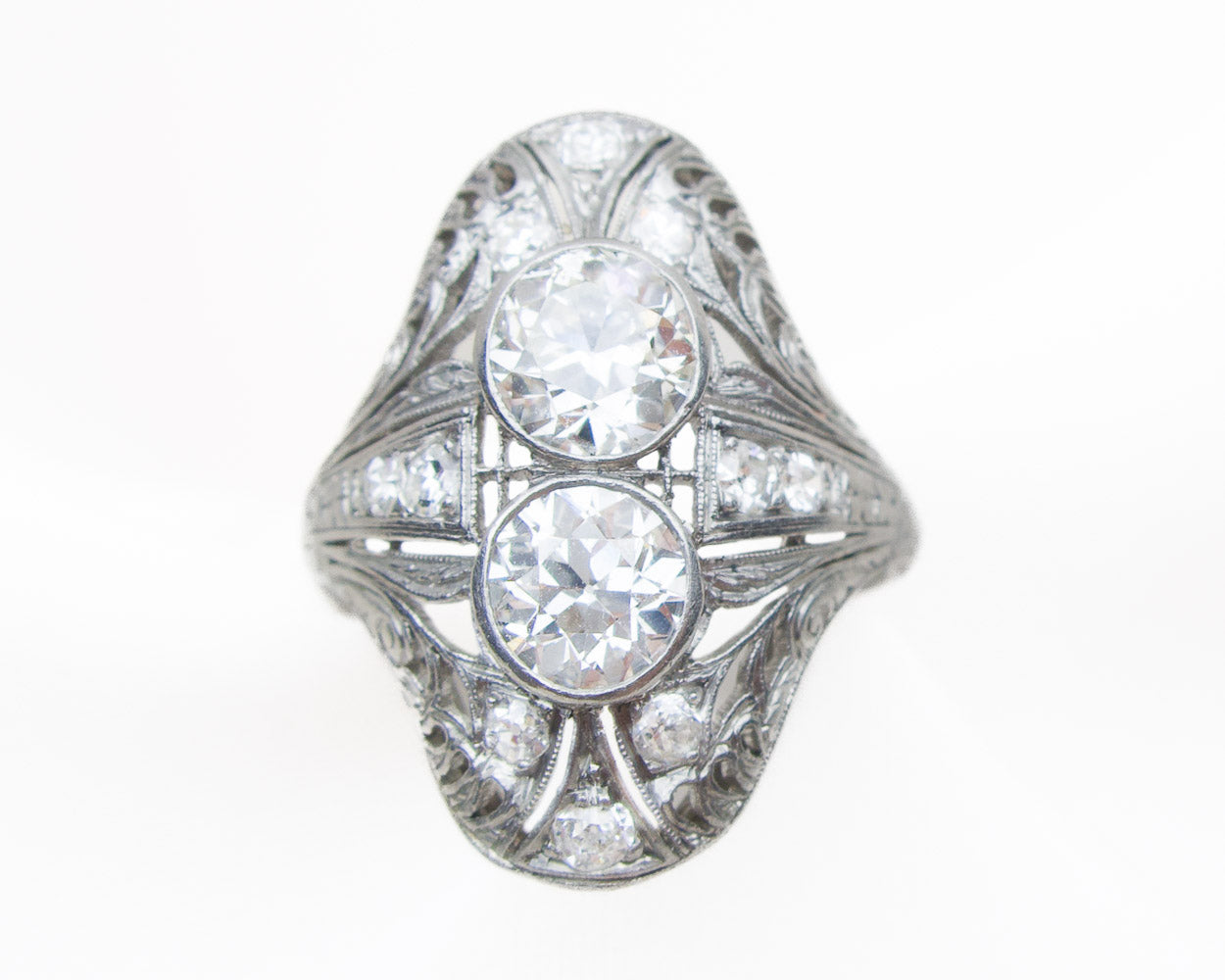 Art Deco Diamond North-South Ring