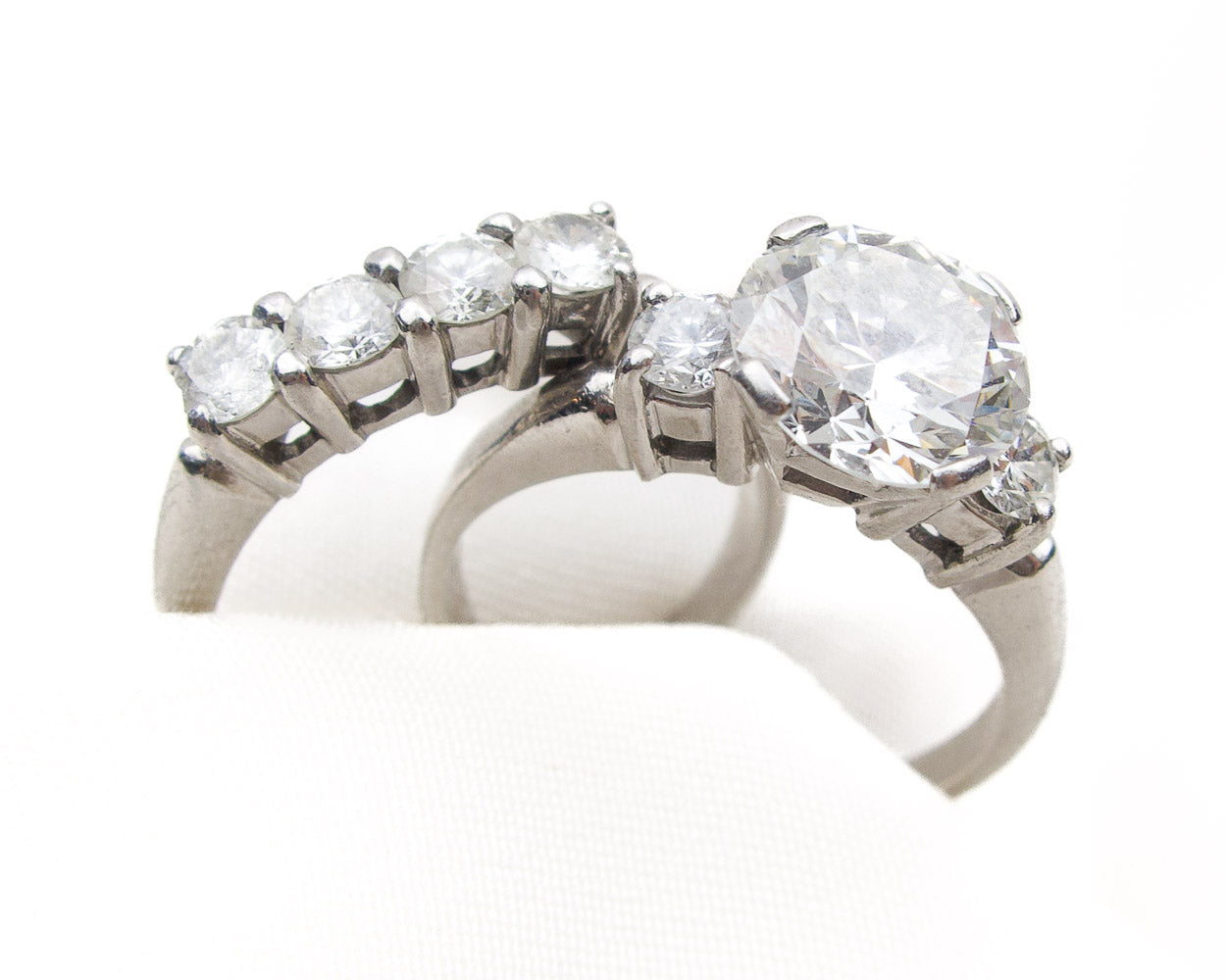 Midcentury Diamond Wedding Ring Set