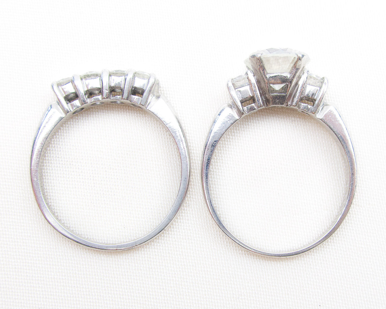 Midcentury Diamond Wedding Ring Set