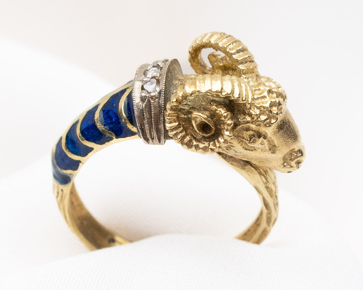 '60s Ram Ring with Enamel Details