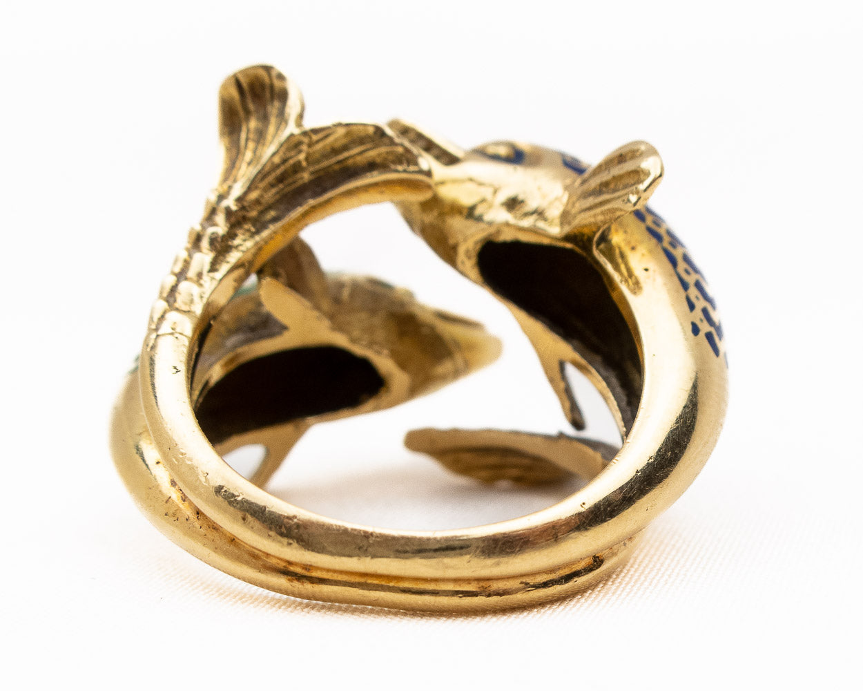1960s Double Dolphin Enamel Ring