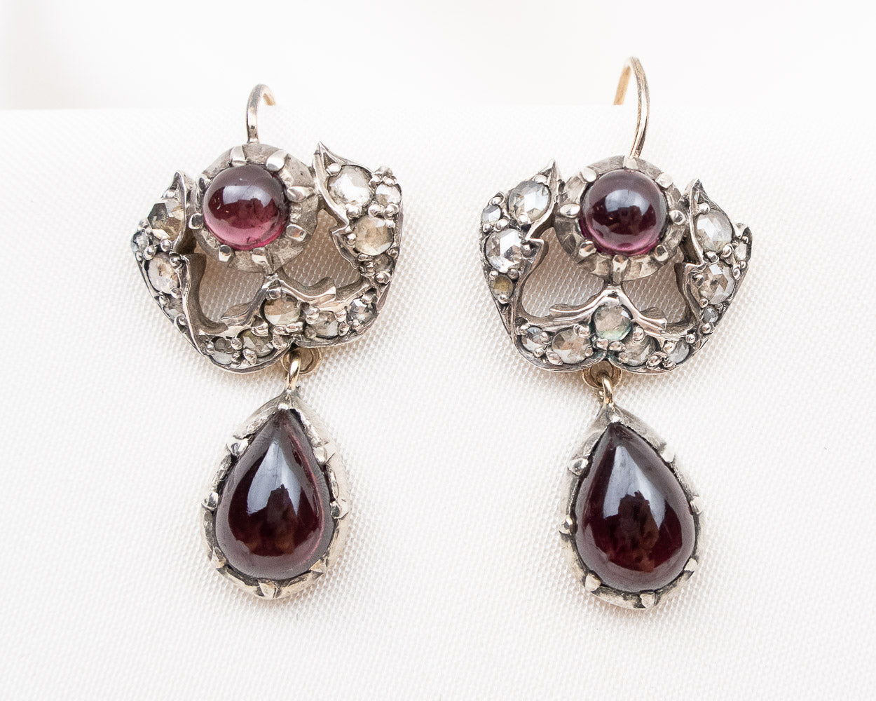 Victorian Garnet & Diamond Earrings