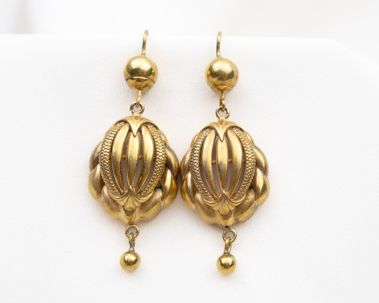 Victorian Fancy Gold Dangle Earrings