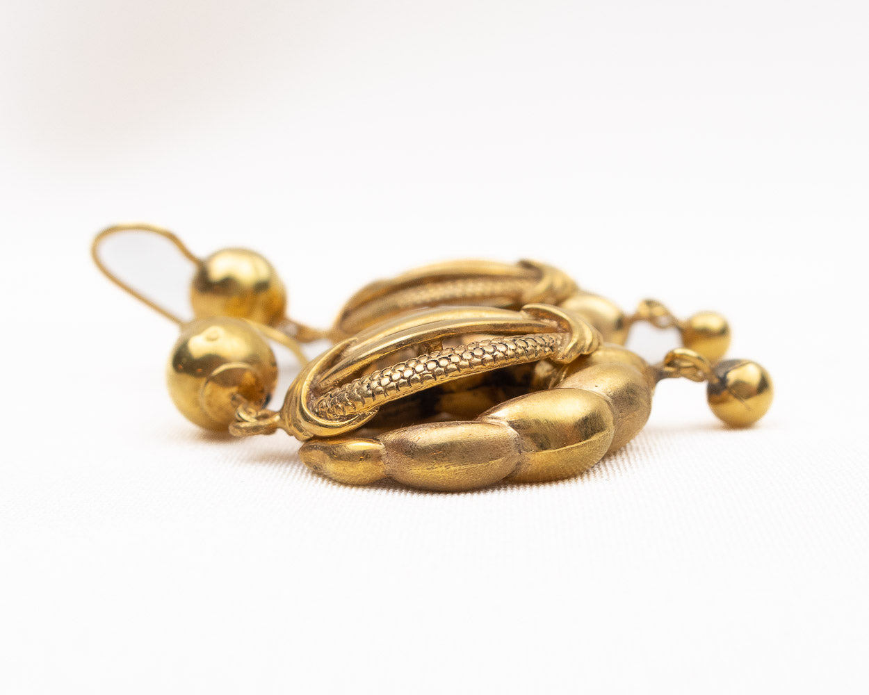 Victorian Fancy Gold Dangle Earrings