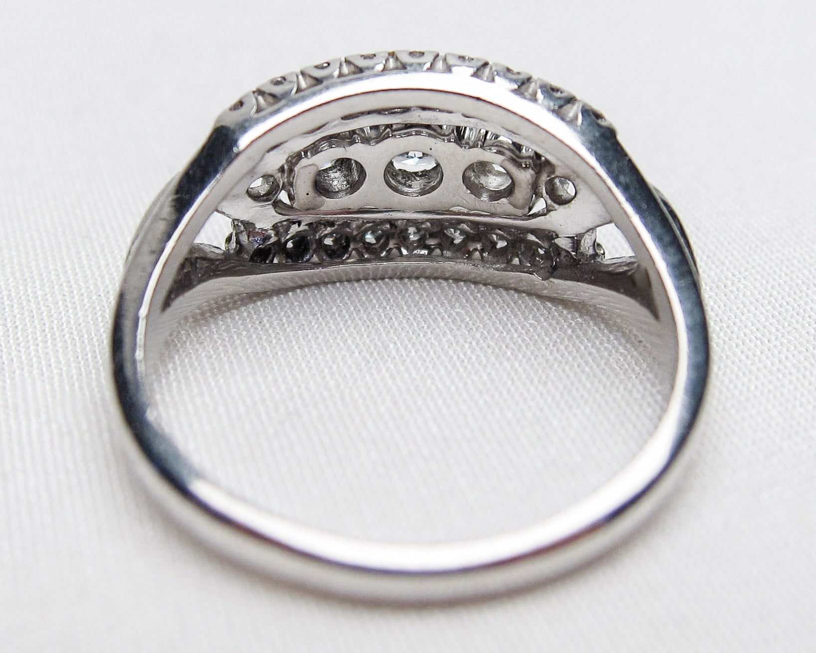 Midcentury Diamond Cluster Ring