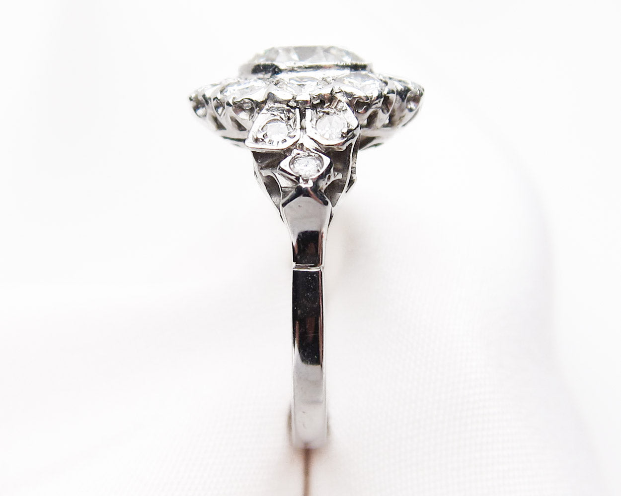 Art Deco 18KT Gold Diamond Halo Ring