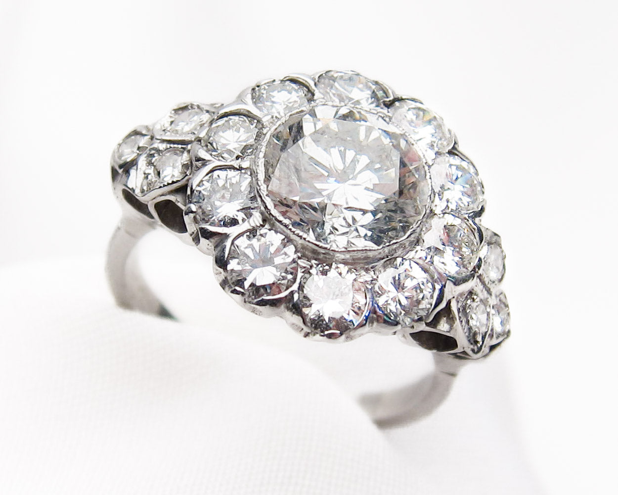 Art deco halo diamond ring Clearance