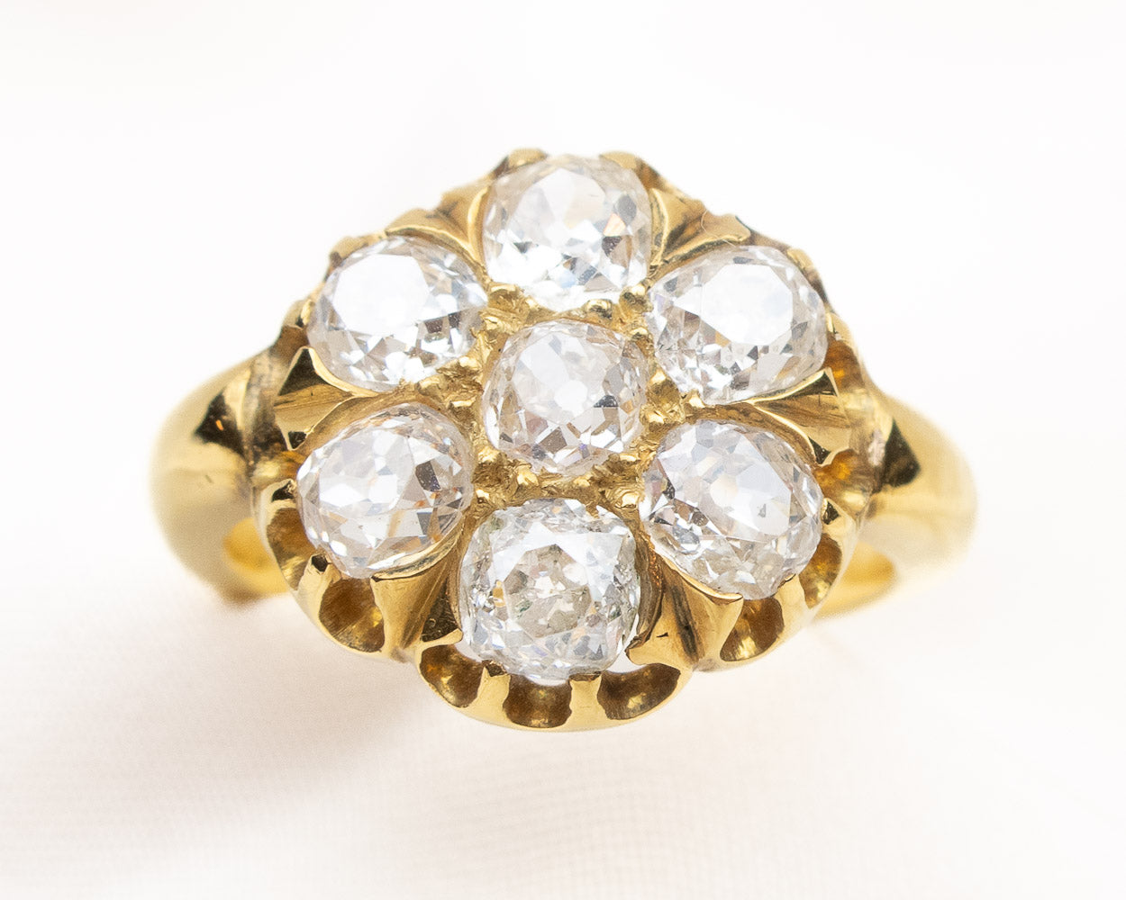 Victorian 18KT Diamond Cluster Ring