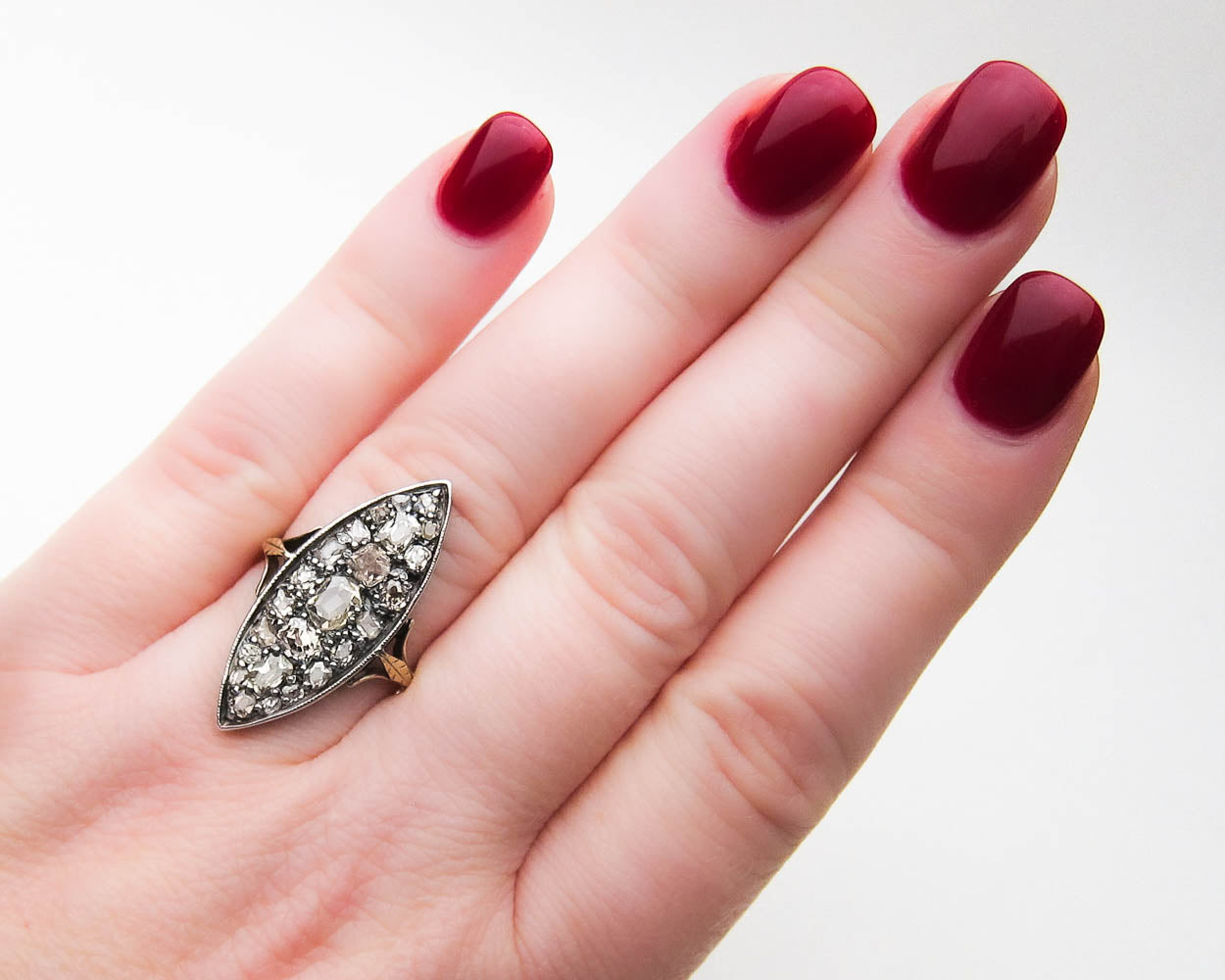 Victorian Navette Diamond Ring