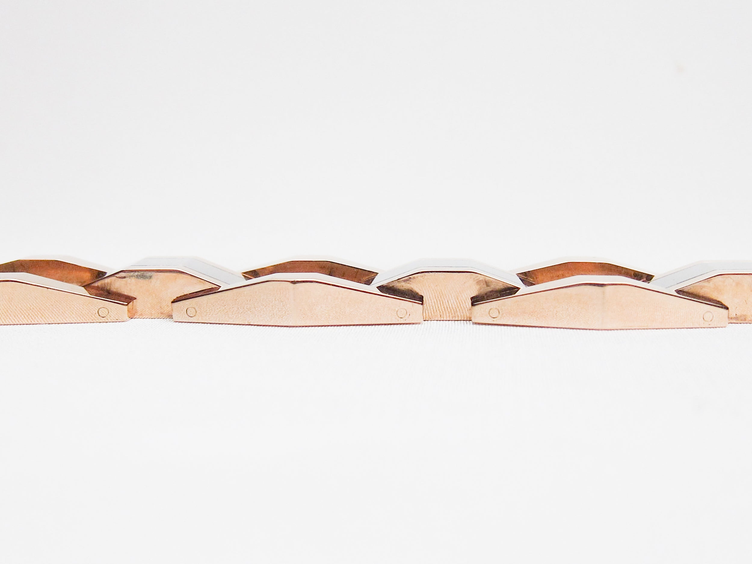 Two-Tone Geometric Gold Bracelet