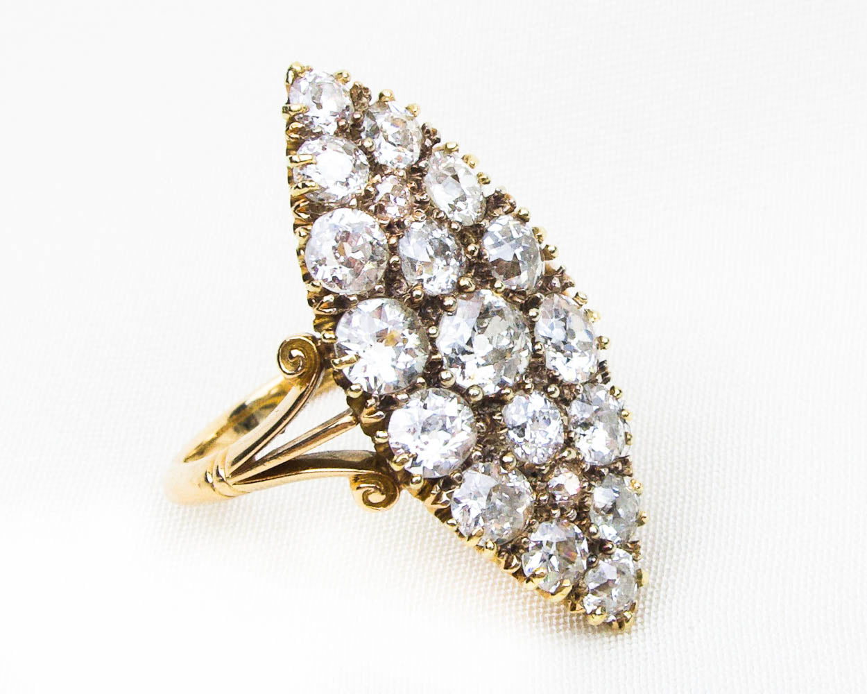 Victorian 3.87-Carat Diamond Navette Ring