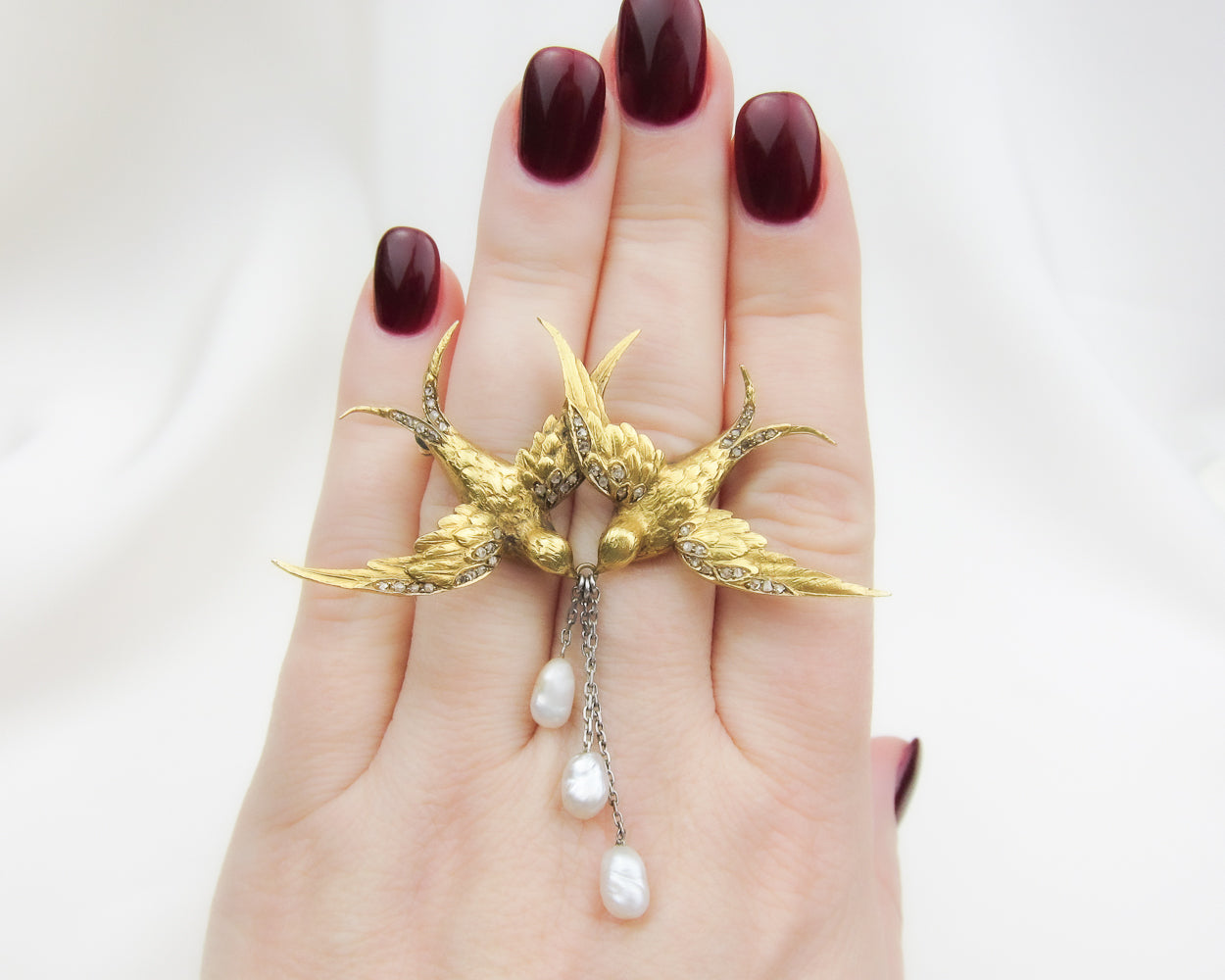 French Edwardian Swallow Pendant/Brooch