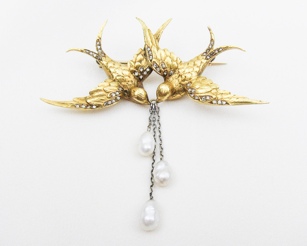 French Edwardian Swallow Pendant/Brooch