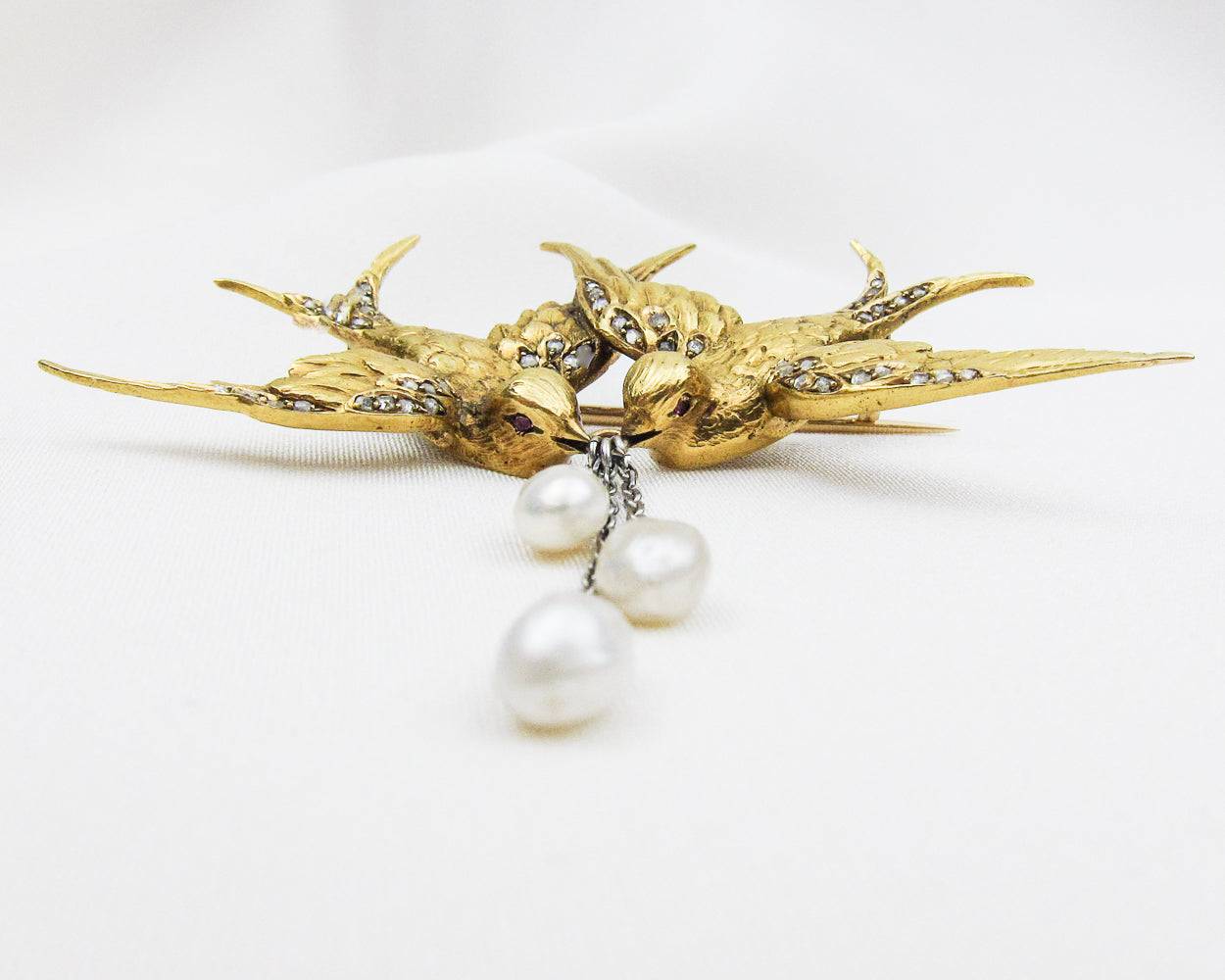 French Edwardian Swallow Pendant/Brooch