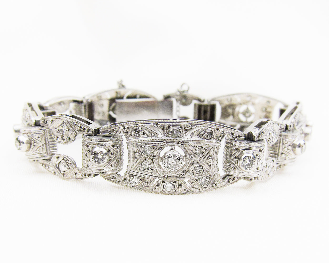 Art deco platinum diamond bracelet Clearance