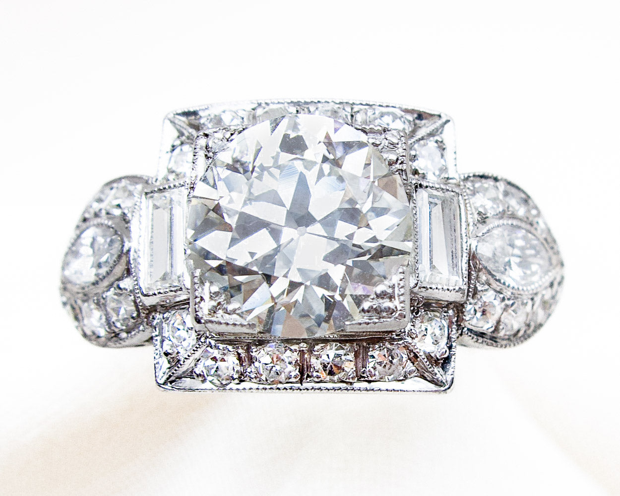 Buy Art Deco Engagement Ring, Baguette Cut Diamond Ring, Simple Wedding Ring,  Modern Vintage Ring Online in India - Etsy