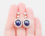 Victorian Sapphire and Diamond Halo Earrings