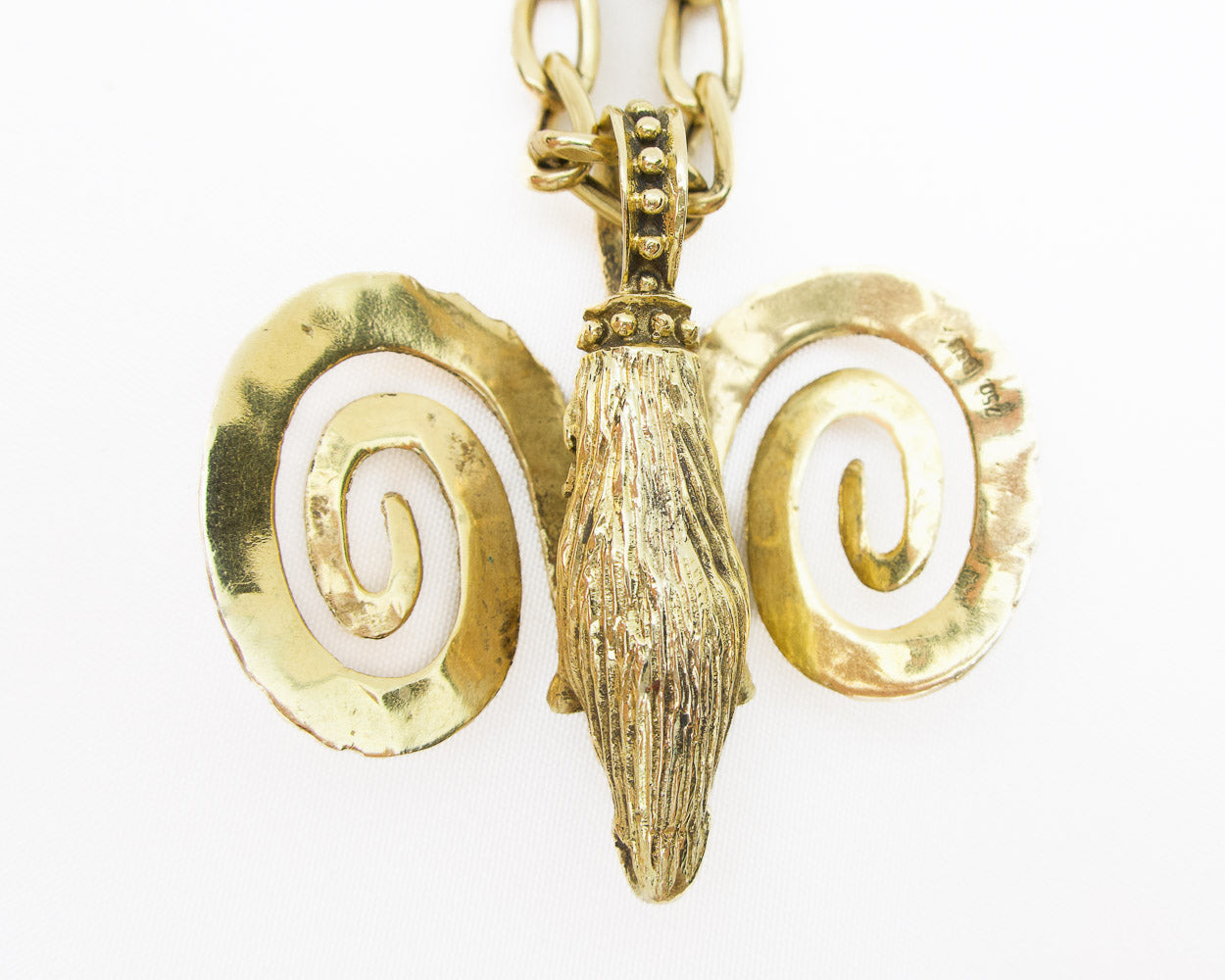 c. 1970s Ram's Head Pendant & Chain