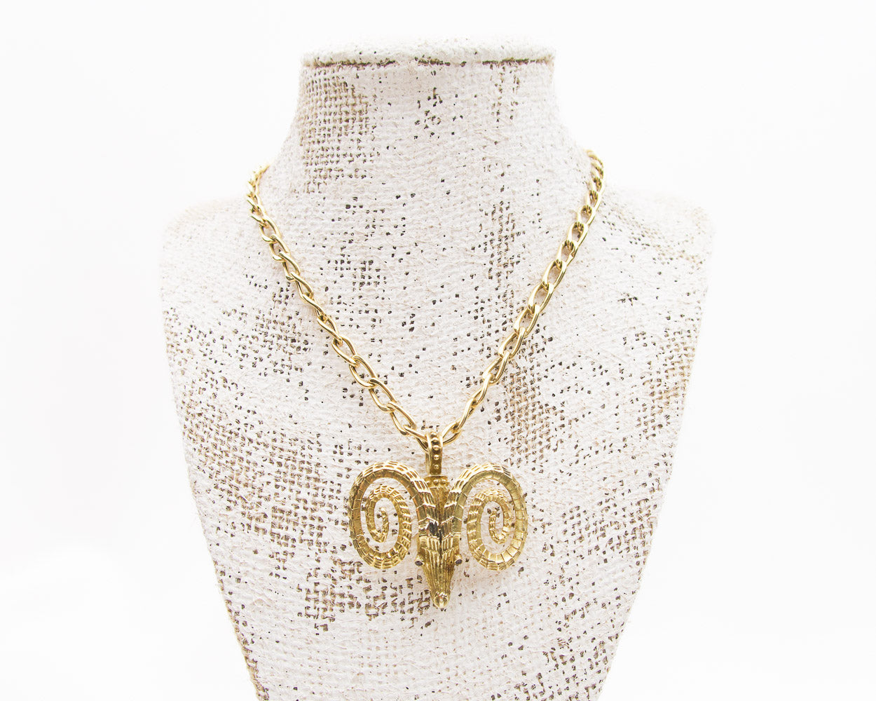 c. 1970s Ram's Head Pendant & Chain