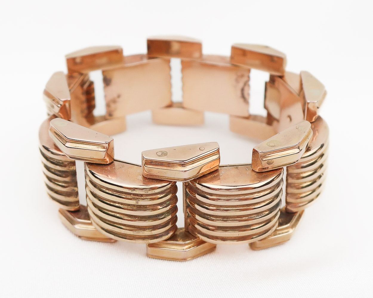 Retro Two-Tone Gold Link Bracelet