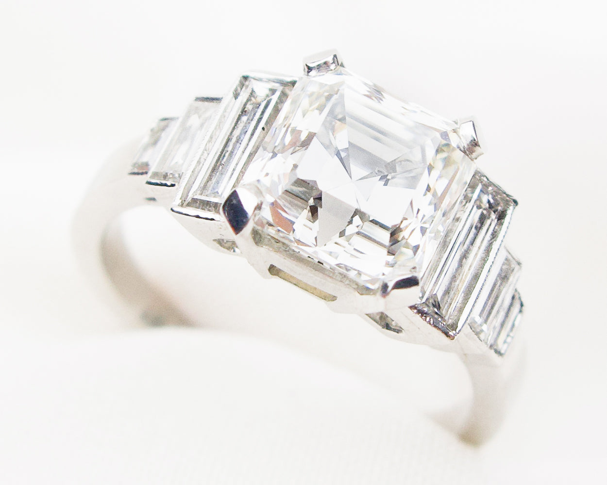 Art Deco 1.97-Carat Asscher-Cut Diamond Ring