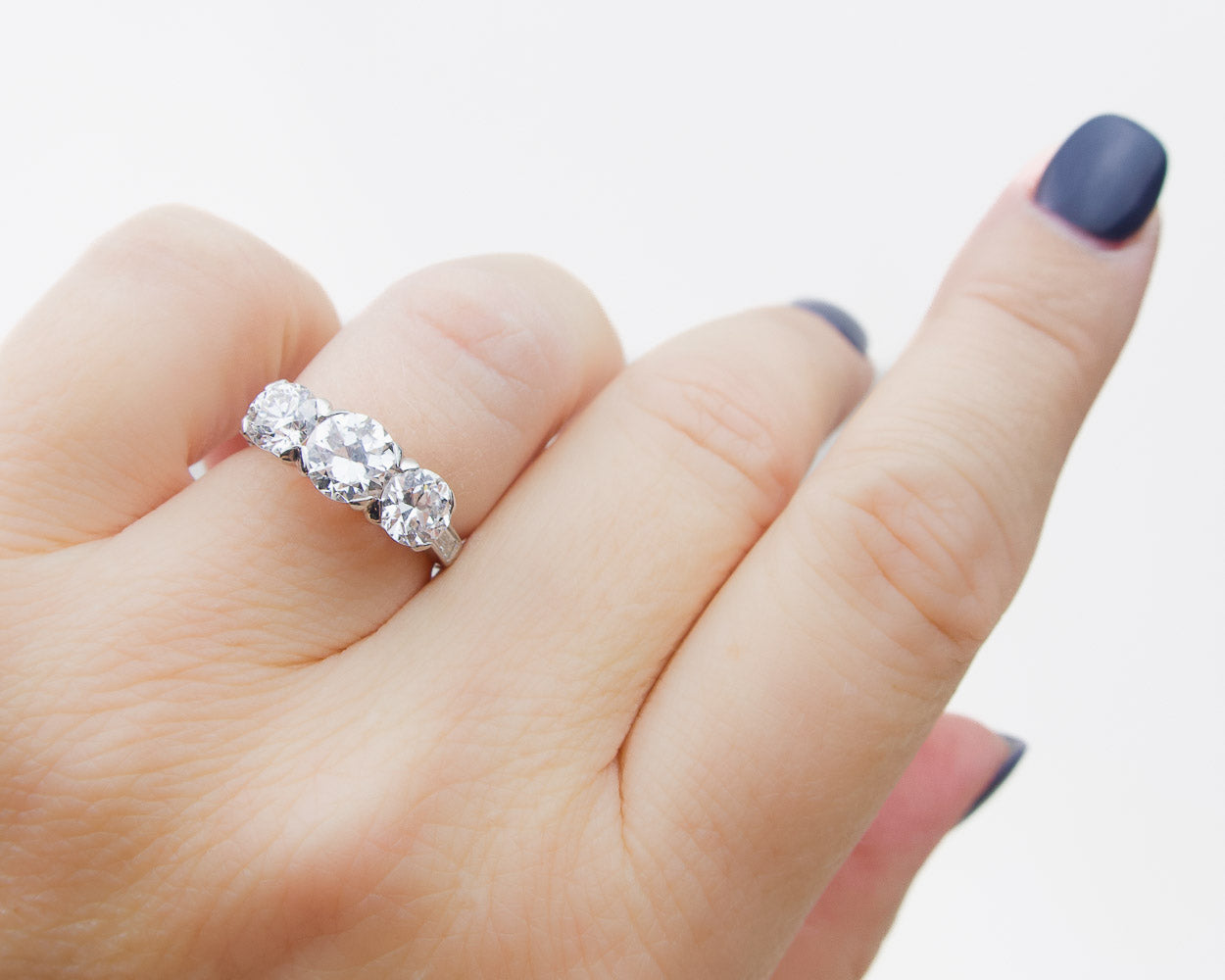 Midcentury 3-Stone Diamond Ring