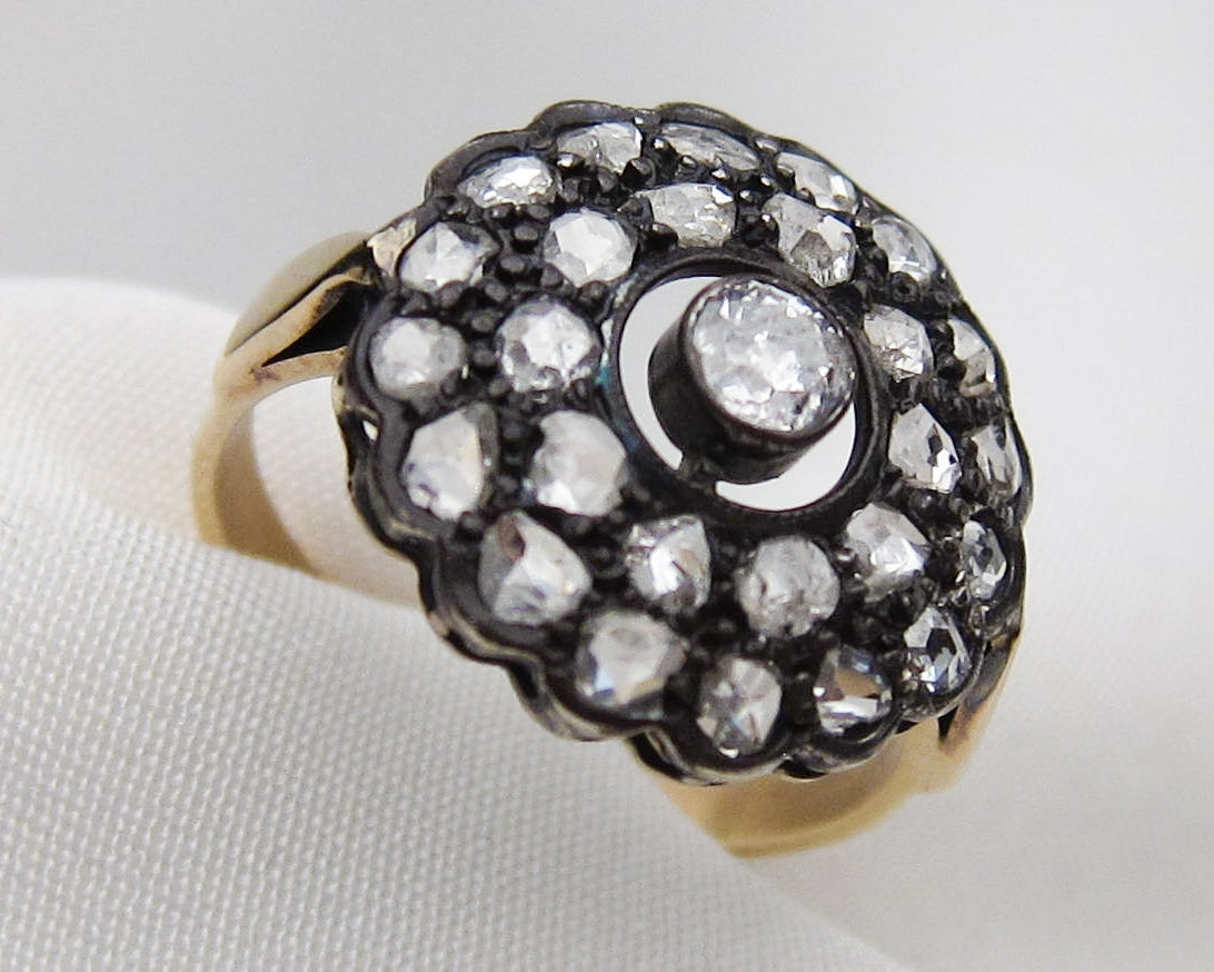 Victorian Rose-Cut Diamond Halo Ring