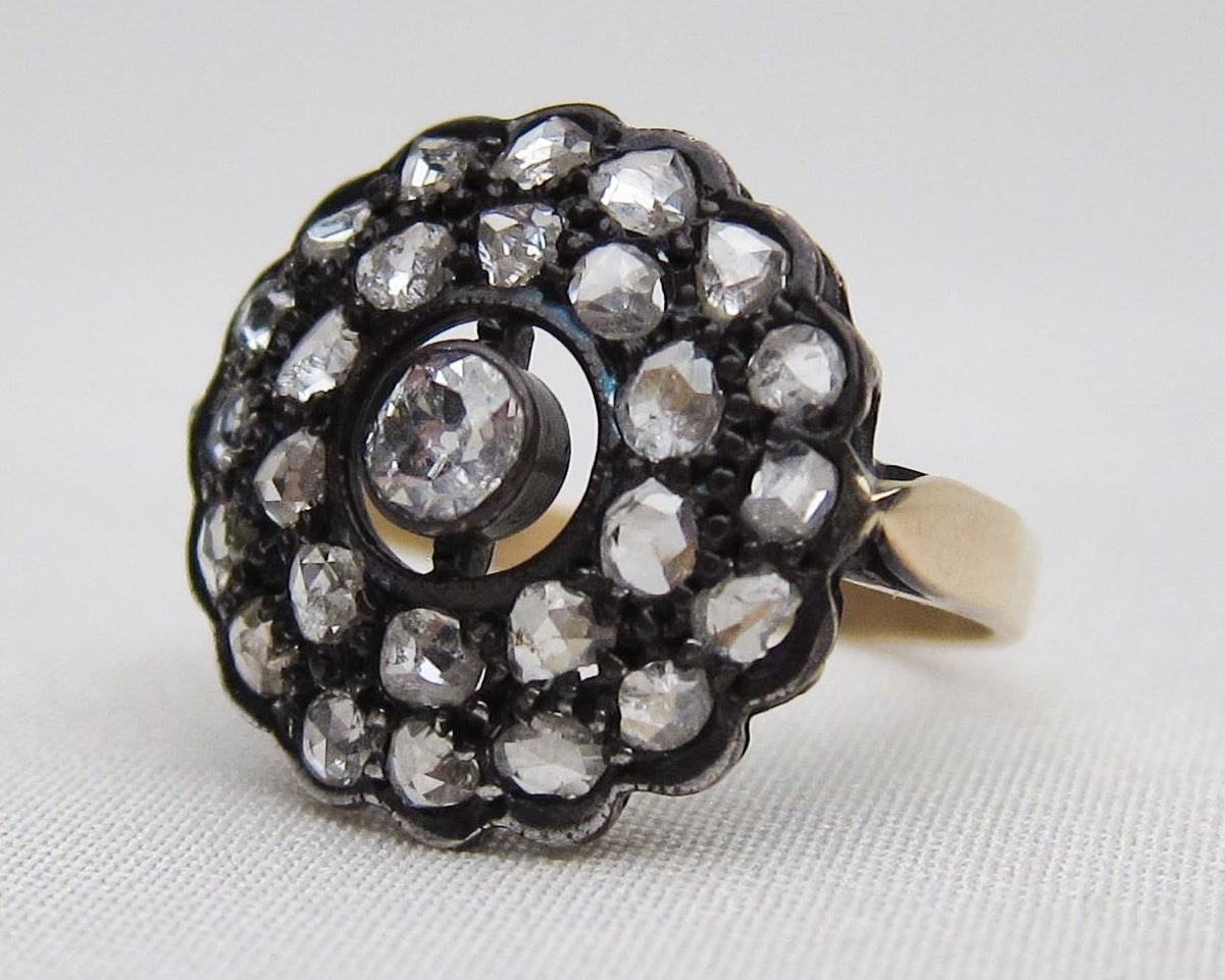 Victorian Rose-Cut Diamond Halo Ring