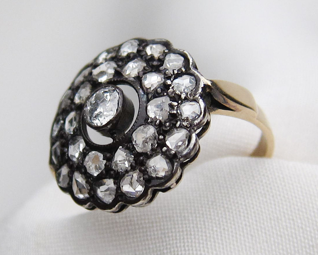 Victorian Rose-Cut Diamond Halo Ring